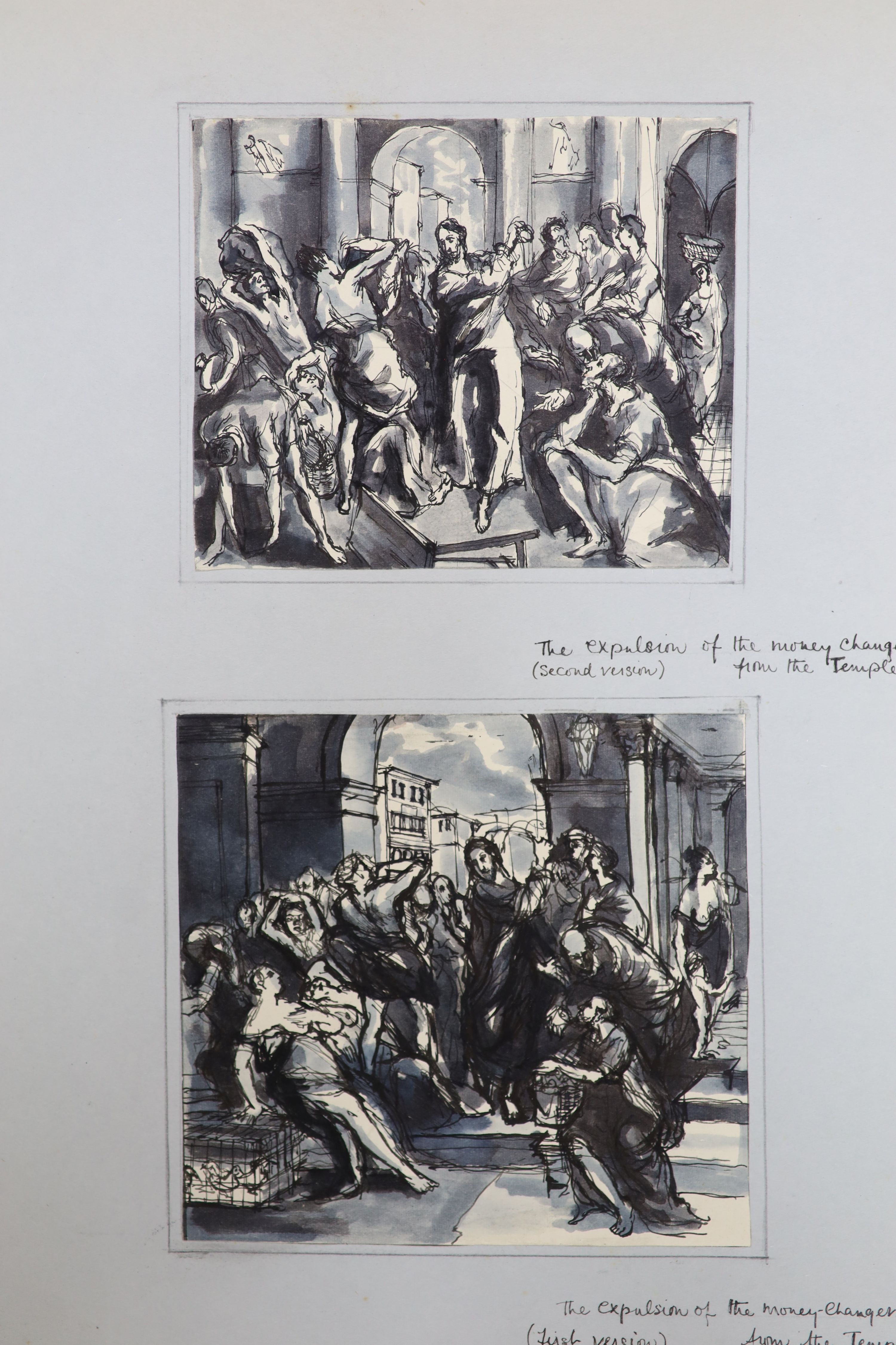 Study of the artist Domenikos Theotokopoulos, otherwise known as 'El Greco' with ten watercolours/oils on paper.